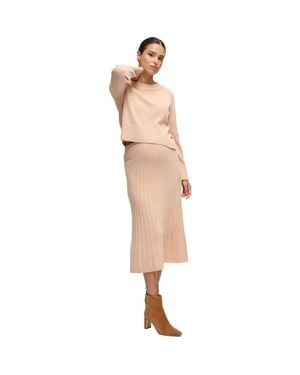 Ingrid & Isabel The Cozy Rib Knit Sweater Midi Maternity Skirt - Natural