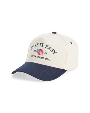 KenzKustomz Take It Easy Canvas Snapback Baseball Cap - White