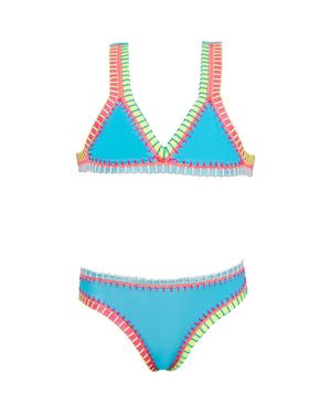 PQ Swim Kids' Embroidered Two-Piece Swimsuit - Blue