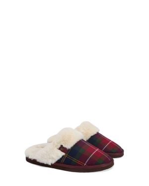 Barbour Claudia Faux Fur Lined Scuff Slipper - White