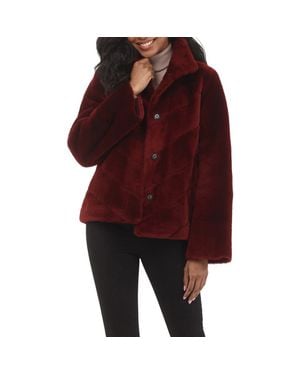 Gorski Genuine Shearling Reversible Chevron Jacket And Horizontal Bottom - Red