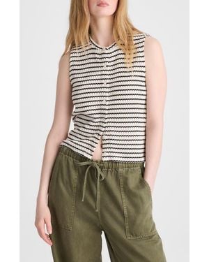 Madewell Textured Knit Button Front Shell Top - Multicolor