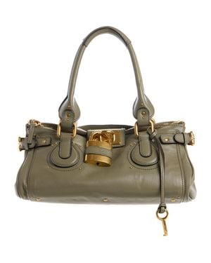 Chloé Paddington Leather Satchel - Green
