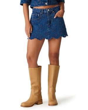 Steve Madden Delilah Denim Eyelet Skort - Blue