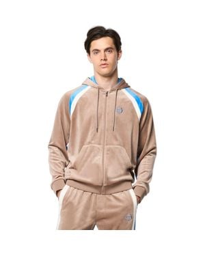 Sergio Tacchini Lazaro Velour Hoodie - Brown