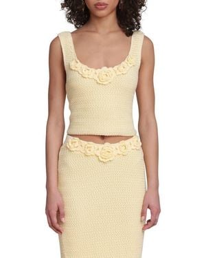 Avec Les Filles Knit Crop Tank - Natural