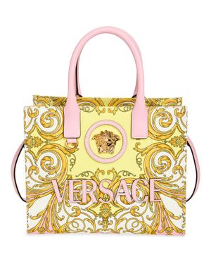 Versace Small La Medusa Canvas Tote - Yellow