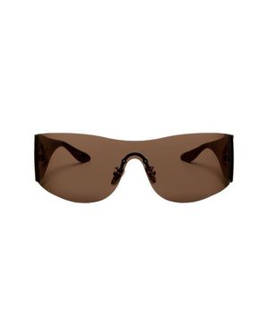 DEZI Wrap It Up 141Mm Rimless Shield Sunglasses - Brown