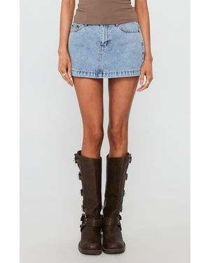 Princess Polly Nicolina Low Rise Denim Miniskirt - Blue