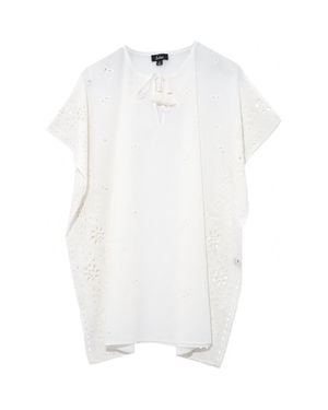 Echo Bandana Embroidered Caftan - White