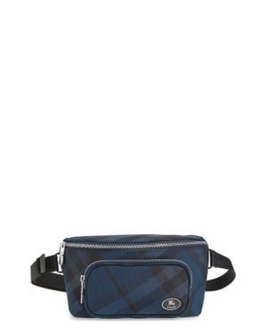 Burberry Grid Check Nylon Belt Bag - Blue
