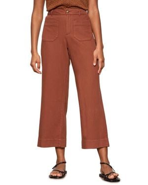 Sanctuary Soft Marine High Waist Wide Leg Crop Cotton Pants - Red