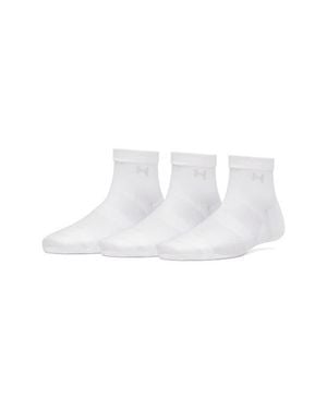 Under Armour Vanish 3-Pack Performance Quarter Socks - White