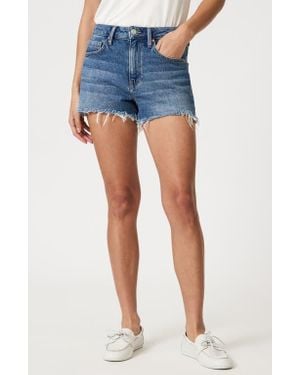 Mavi Rosie High Waist Fray Hem Cutoff Denim Shorts - Blue