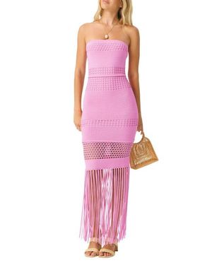 PQ Swim Melissa Fringe Strapless Dress - Pink