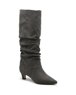 Charles David Access Slouch Pointed Toe Kitten Heel Boot - Gray