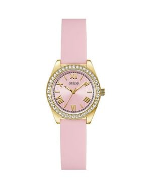 Guess Mini Luna Silicone Strap Watch, 30Mm - Pink