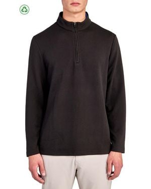 Con.struct Regular Fit Solid Waffle Knit Recycled Performance Quarter Zip - Black