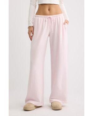 BP. Narrow Waistband Baggy Wide Leg Sweatpants - Pink