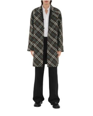 Burberry Long Reversible Gabardine Car Coat - Black