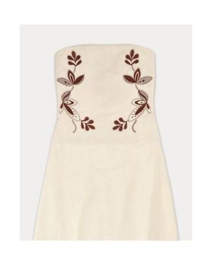 Fortela Anouk Embroidered Linen Dress - Natural