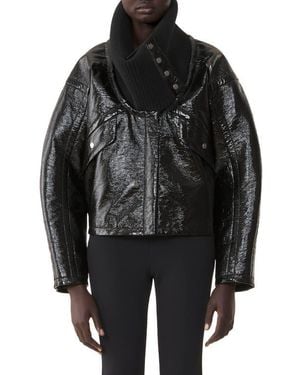 Lanvin Short Vinyl Coat - Black