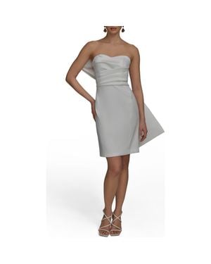 Donna Karan Strapless Bow Back Dress - Gray