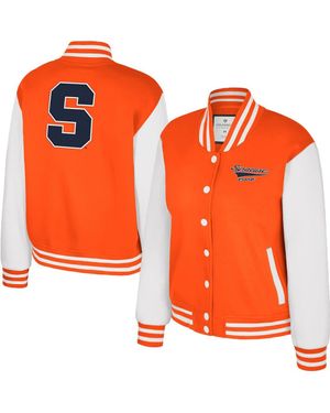 Colosseum Athletics Syracuse French Baguette Full Snap Fleece Jacket - Orange
