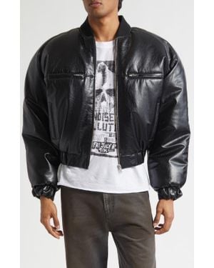 Lu'u Dan Riot Faux Leather Bomber Jacket - Black