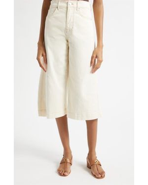 Veronica Beard Marlowe High Waist Culotte Jeans - Natural
