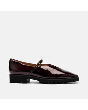 MARC NOLAN Roxie Leather Lug Mary Janes - Black