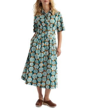 Seasalt Cornwall Wild Liquorice Organic Cotton Shirtdress - Green