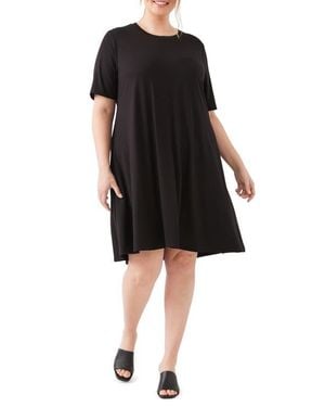 Karen Kane A-Line Jersey Minidress - Black
