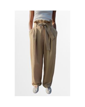Mango Paperbag Pants - Green