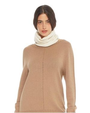 Monticelli Cashmere Pure Cashmere Knit Collar Infinity Scarf - Natural