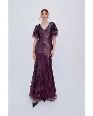 Raishma Selene Burgundy Gown - Purple