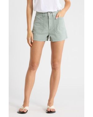 PAIGE Laken Denim Shorts - Green