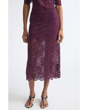 Rabanne Layered Lace Skirt - Purple