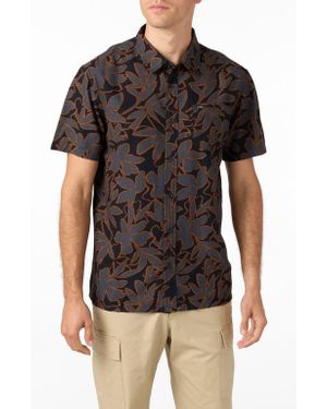 O'neill Sportswear O'Riginals Eco Print Standard Fit Short Sleeve Button-Up Shirt - Black