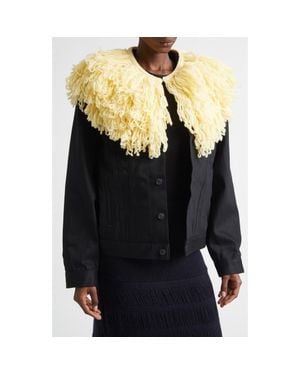 DIOTIMA Wool Blend Fringe Collar - Yellow