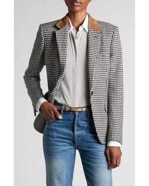 Tom Ford Cashmere Houndstooth Boyfriend Jacket - Gray