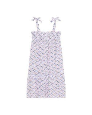 Vilebrequin Girls Organic Cotton Voile Dress Micro Ronde Des Tortues - Purple