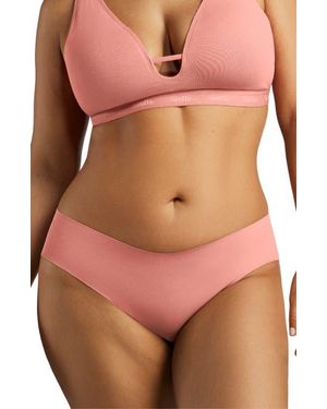 Siella Organic Cotton No-Show Bikini - Red