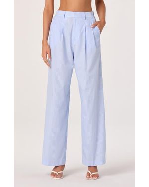 Astr Neha Stripe Cotton Pants - Blue
