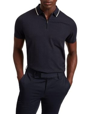 Ted Baker Cophen Stretch Cotton Zip Polo - Blue