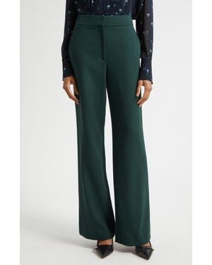 Veronica Beard Tonelli High Waist Straight Leg Pants - Green