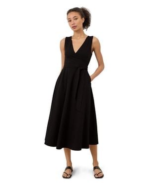 Pact Fit & Flare Easy V-Neck Dress Made With Organic Cotton - Black