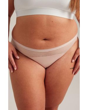 Saalt Period & Leakproof Light Absorbency Lace Panel Thong - Brown