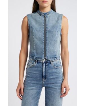 Hidden Jeans Denim Biker Vest - Blue