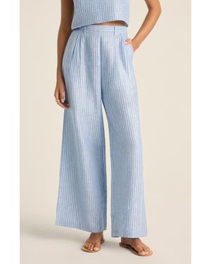 Vitamin A The Getaway Linen Cover-Up Pants - Blue